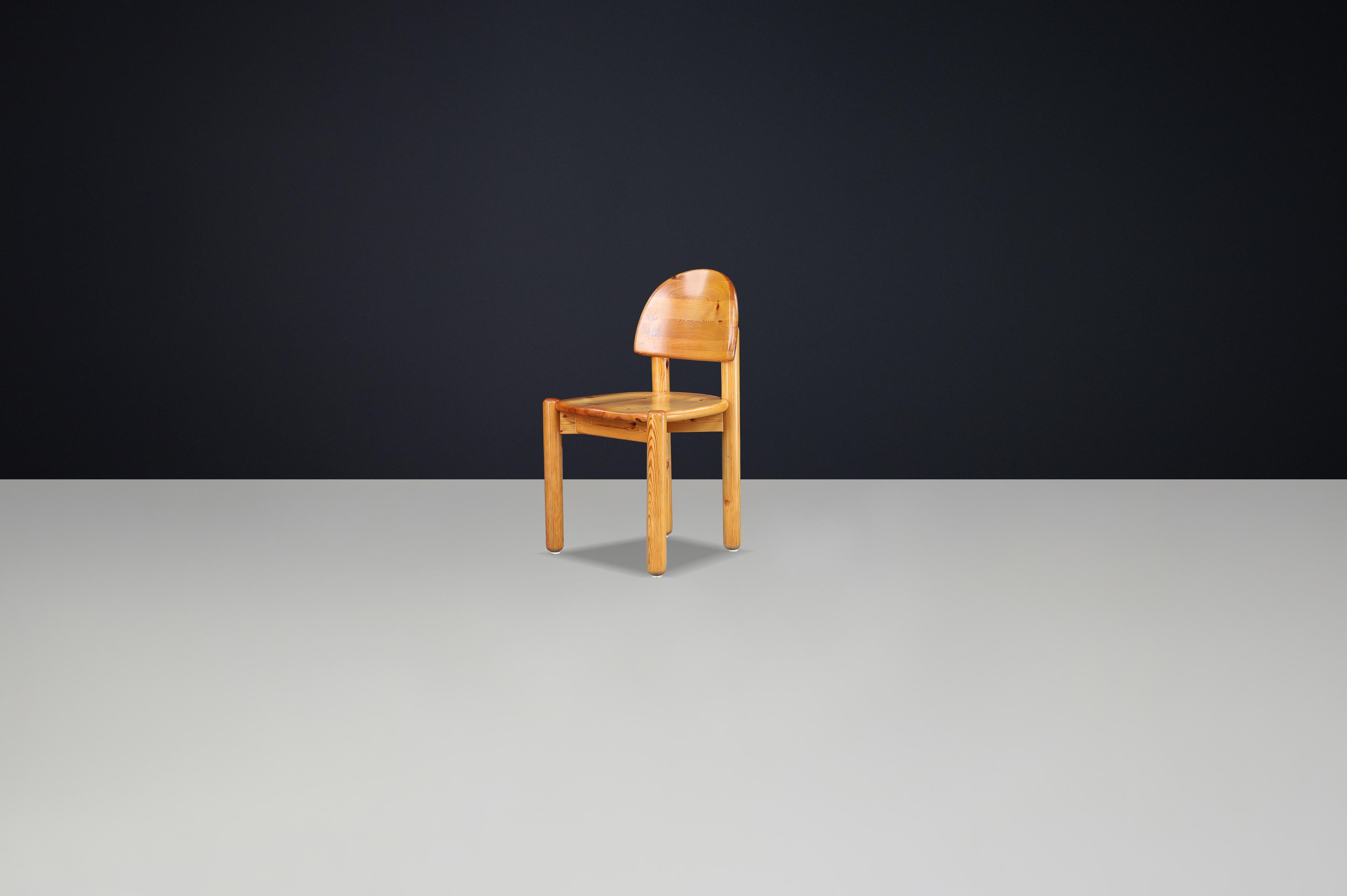 Ensemble de 6 chaises de salle à manger Rainer Daumiller en pin massif pour Hirtshals Sawmill 1970 Bon état - En vente à Almelo, NL