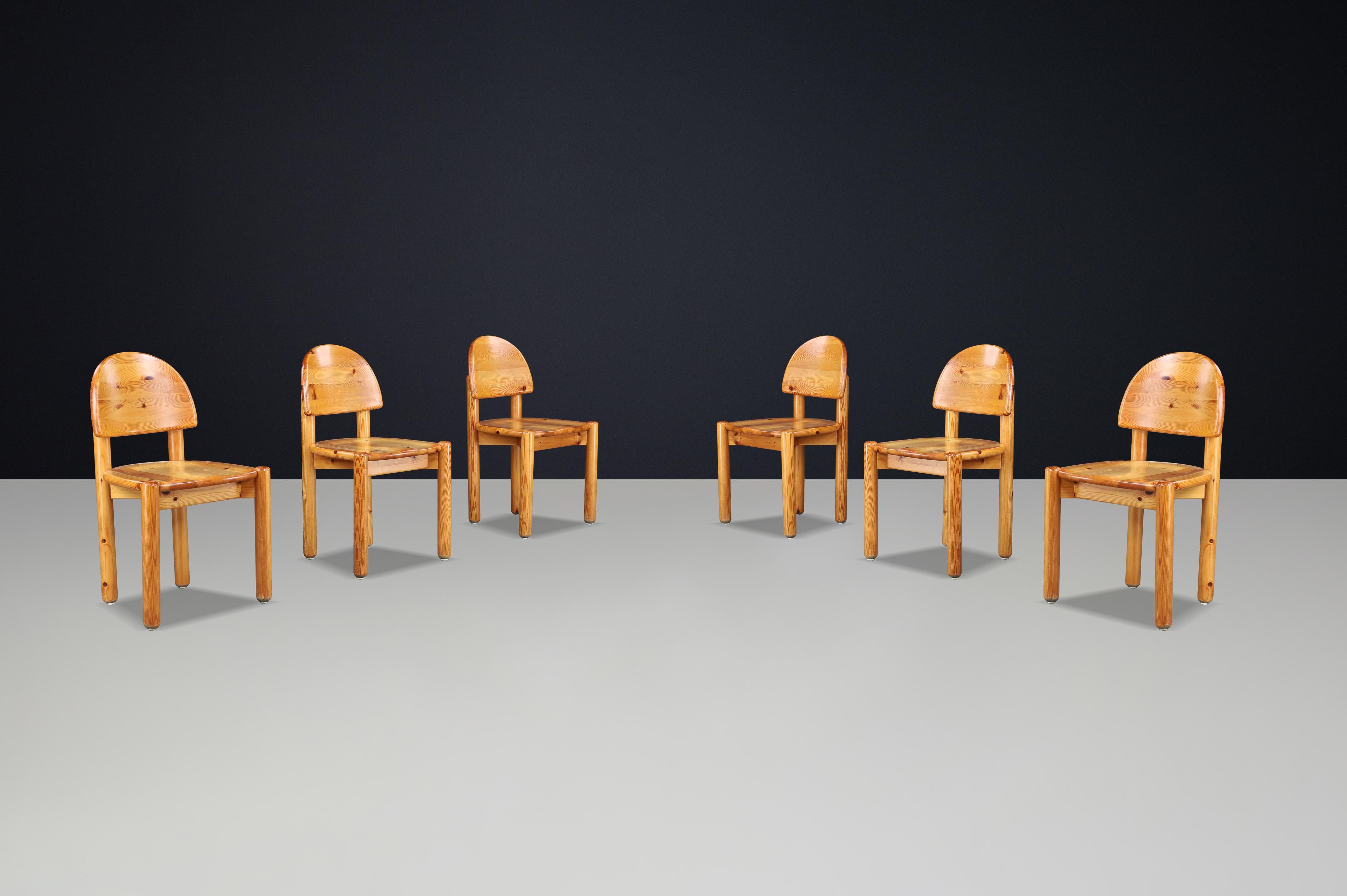 Ensemble de 6 chaises de salle à manger Rainer Daumiller en pin massif pour Hirtshals Sawmill 1970 en vente 1
