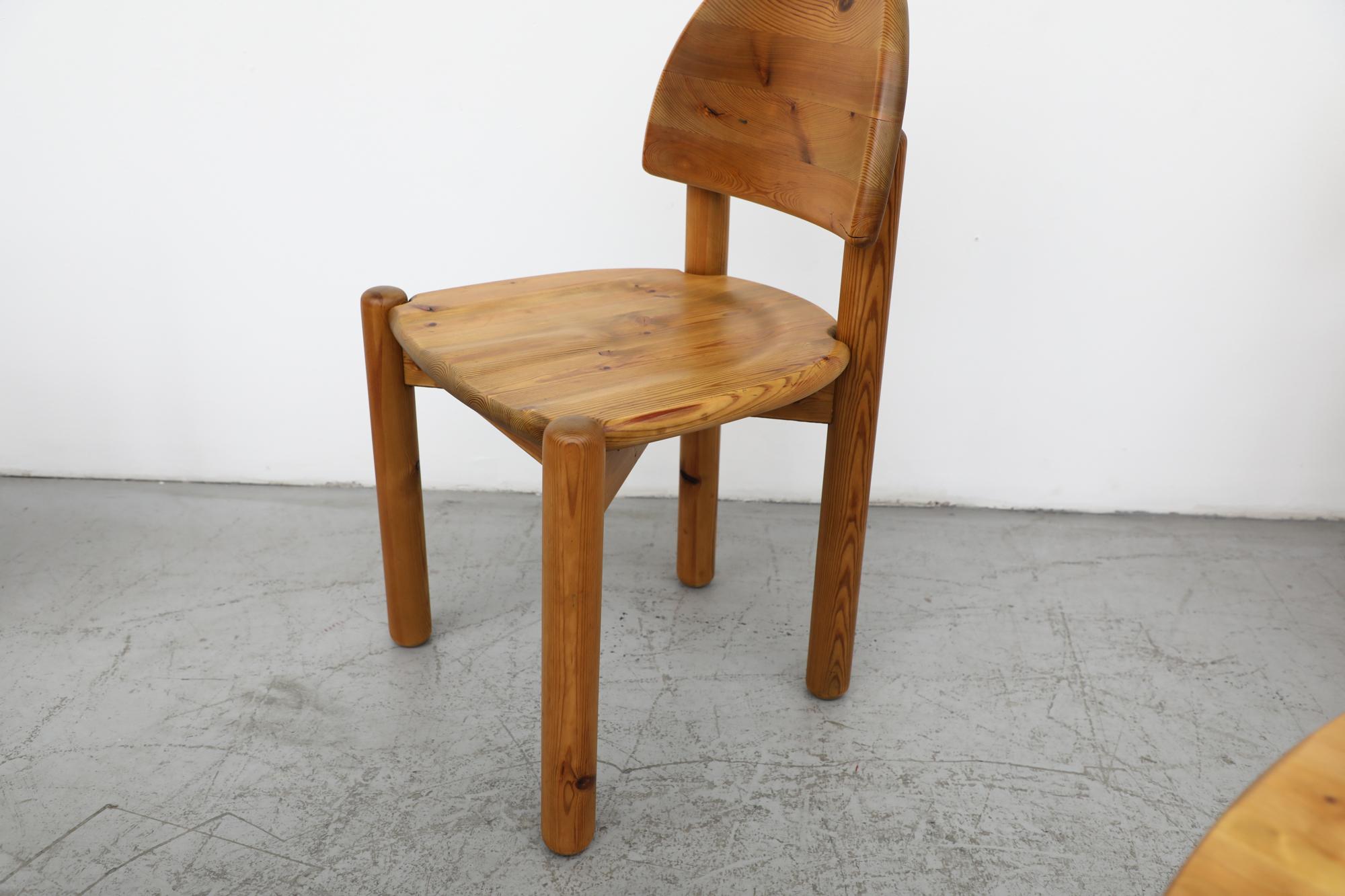 Set of 6 Rainer Daumiller Pine Half Moon Dining Chairs In Good Condition In Los Angeles, CA