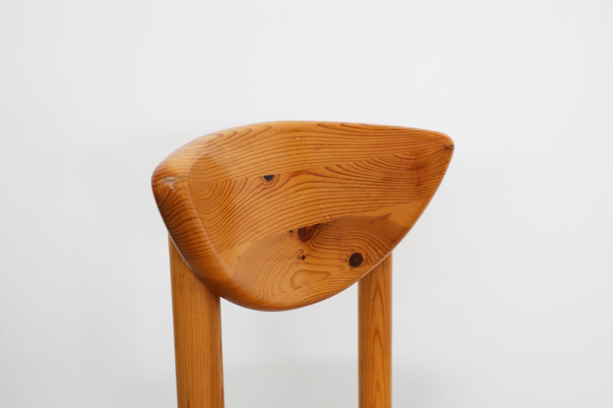 6 Stühle aus massiver Kiefer im Rainer Daumiller-Stil aus der Jahrhundertmitte im Angebot 2