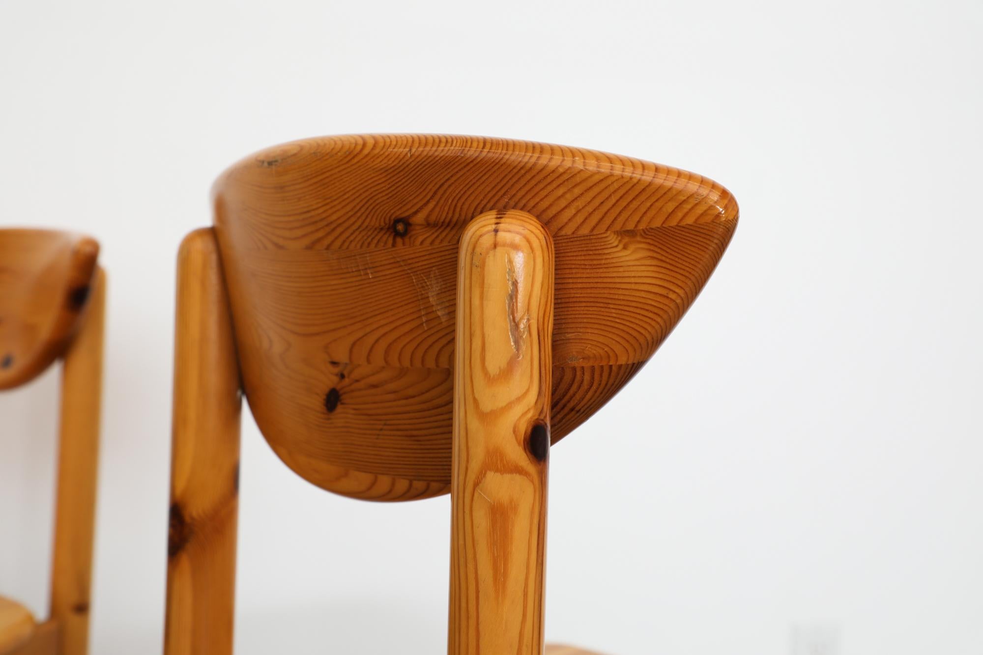 6 Stühle aus massiver Kiefer im Rainer Daumiller-Stil aus der Jahrhundertmitte im Angebot 4