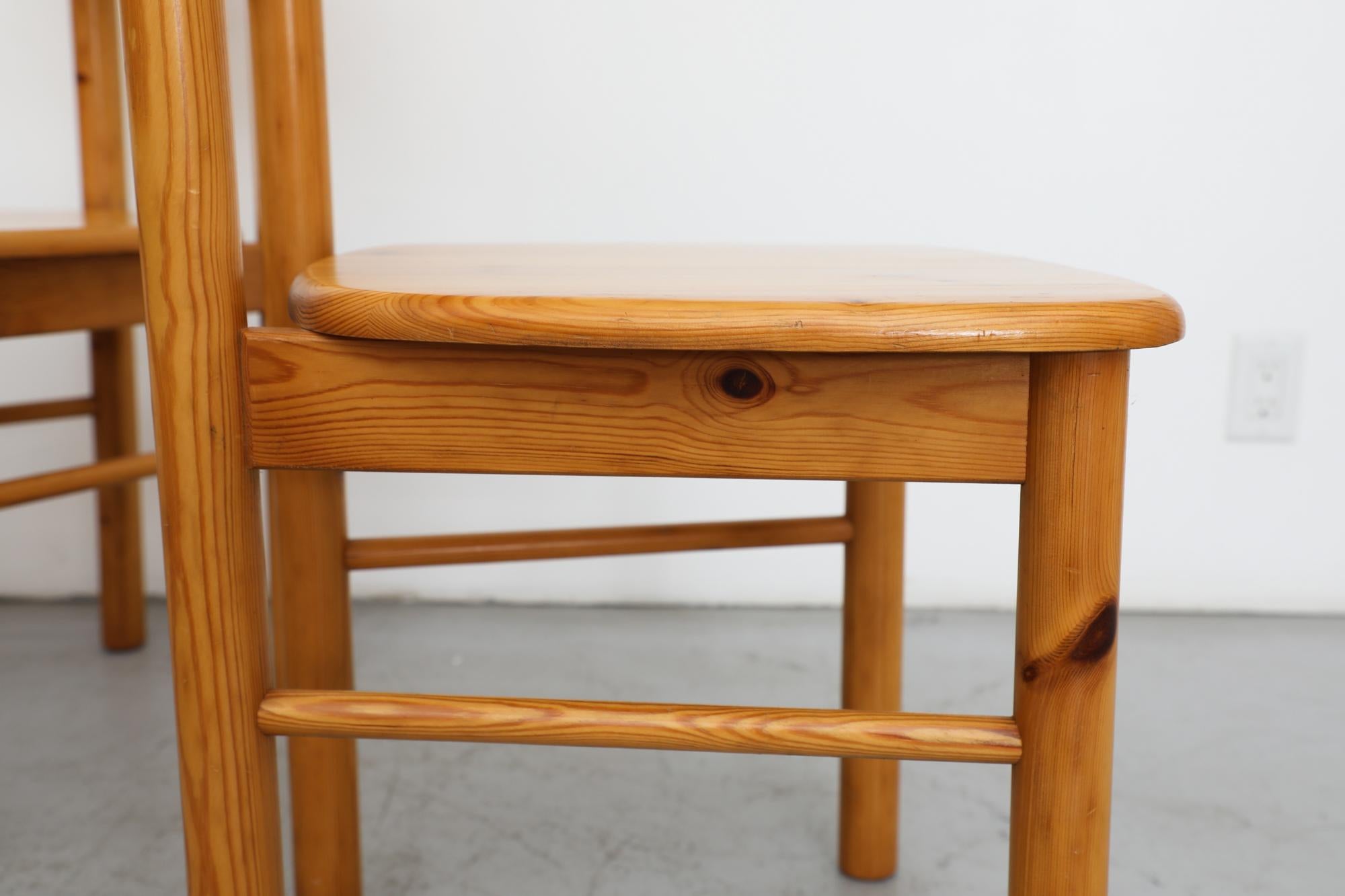 6 Stühle aus massiver Kiefer im Rainer Daumiller-Stil aus der Jahrhundertmitte im Angebot 5