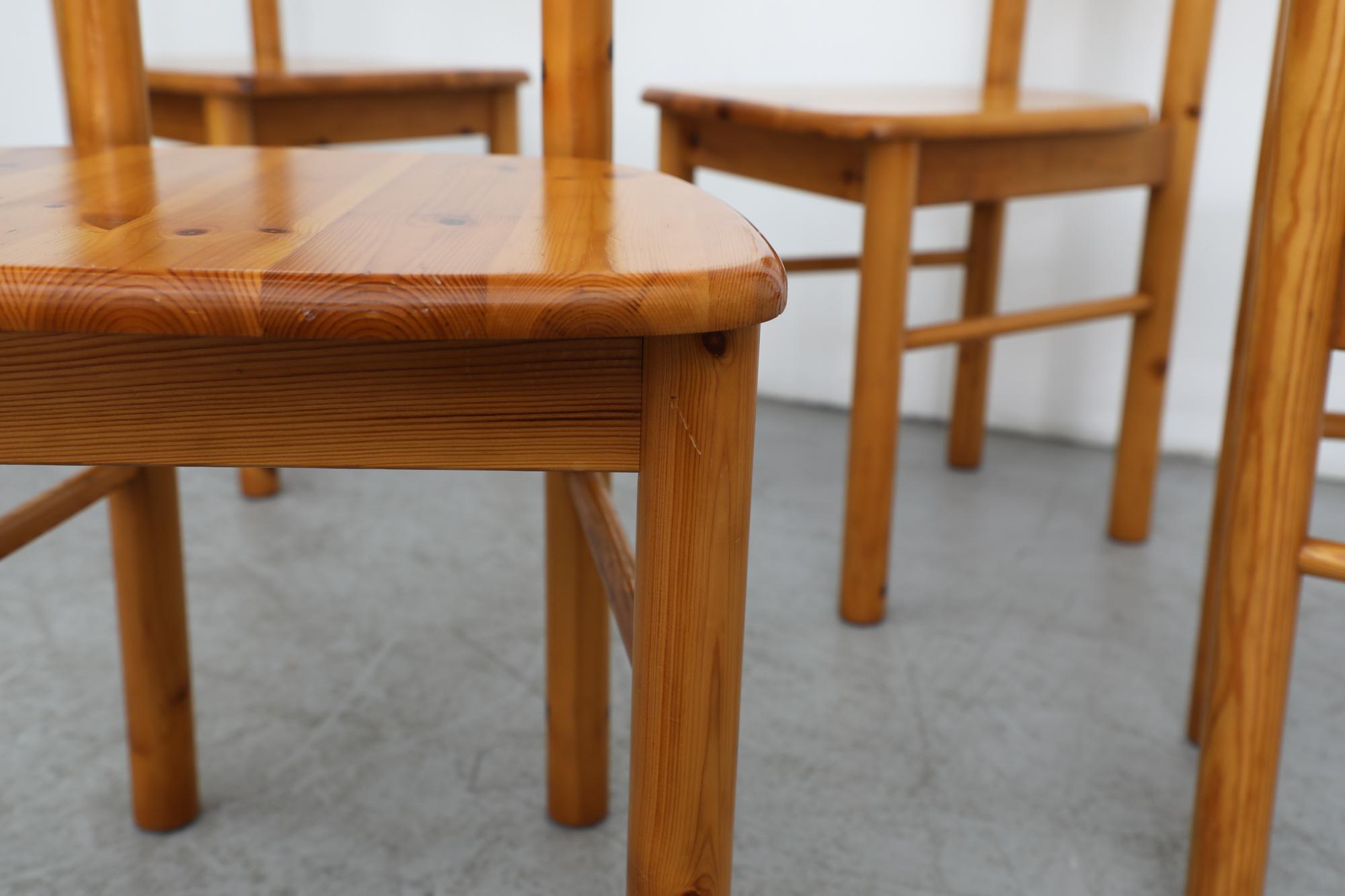 6 Stühle aus massiver Kiefer im Rainer Daumiller-Stil aus der Jahrhundertmitte im Angebot 6