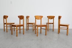 Set di 6 sedie da pranzo in pino massiccio in stile Rainer Daumiller della metà del secolo scorso
