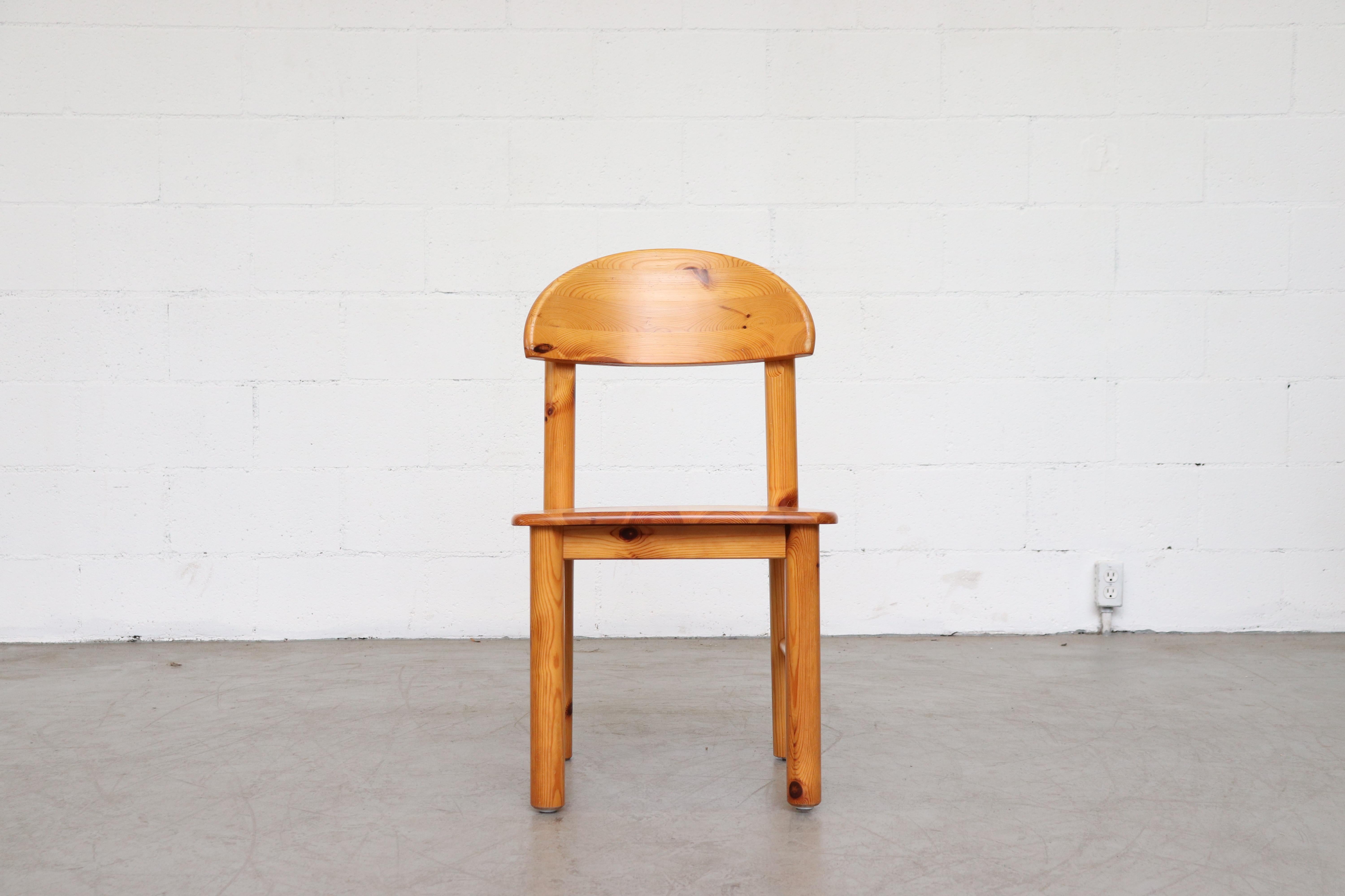 Set of 6 Rainer Daumiller Style Pine Dining Chairs (Moderne der Mitte des Jahrhunderts)