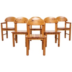 Set of 6 Rainer Daumiller Style Pine Dining Chairs