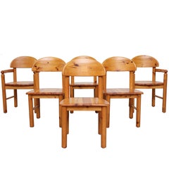 Set of 6 Rainer Daumiller Style Pine Dining Chairs