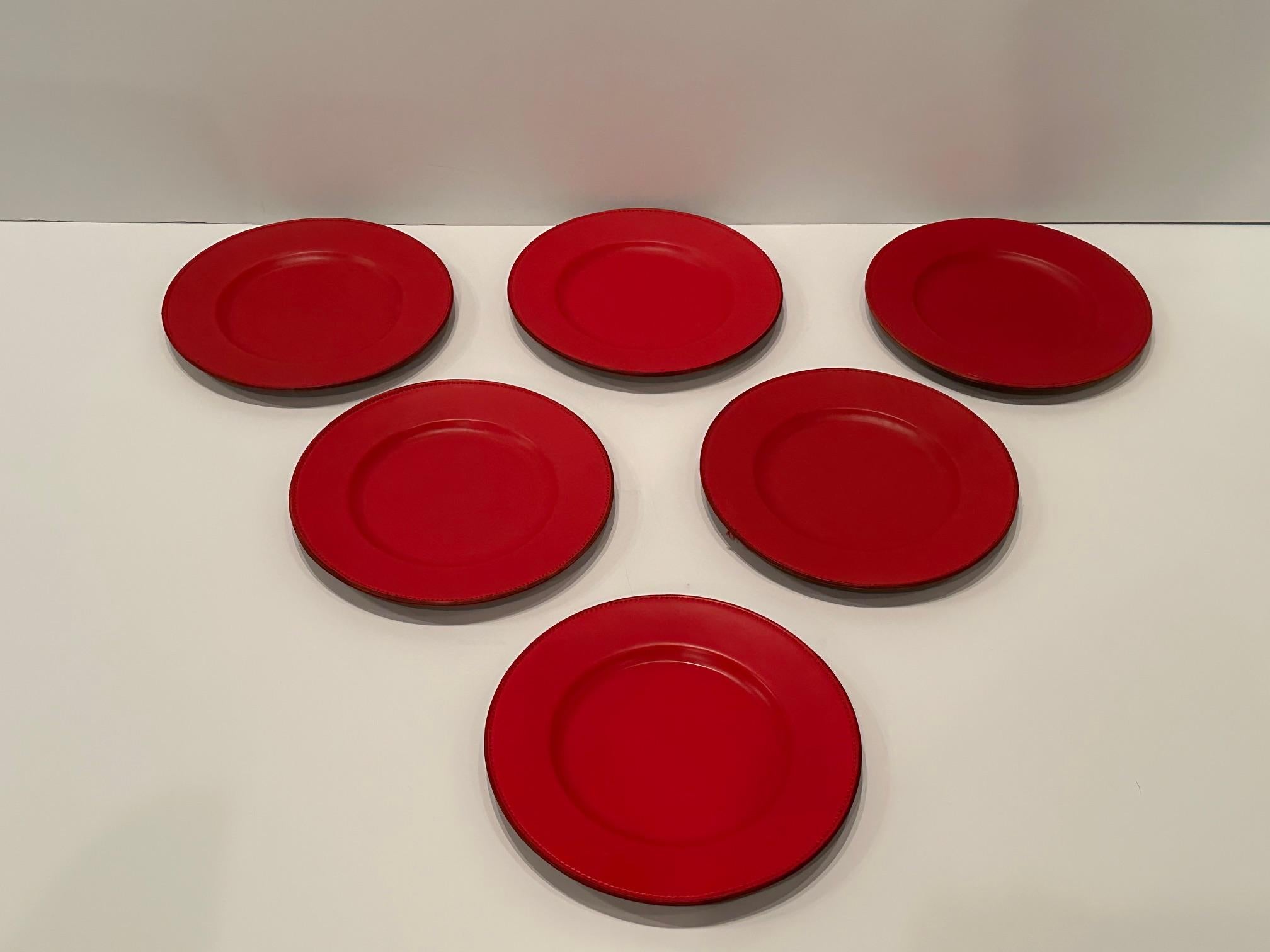 Japanese Set of 6 Ralph Lauren Leather Wrapped Charger Plates
