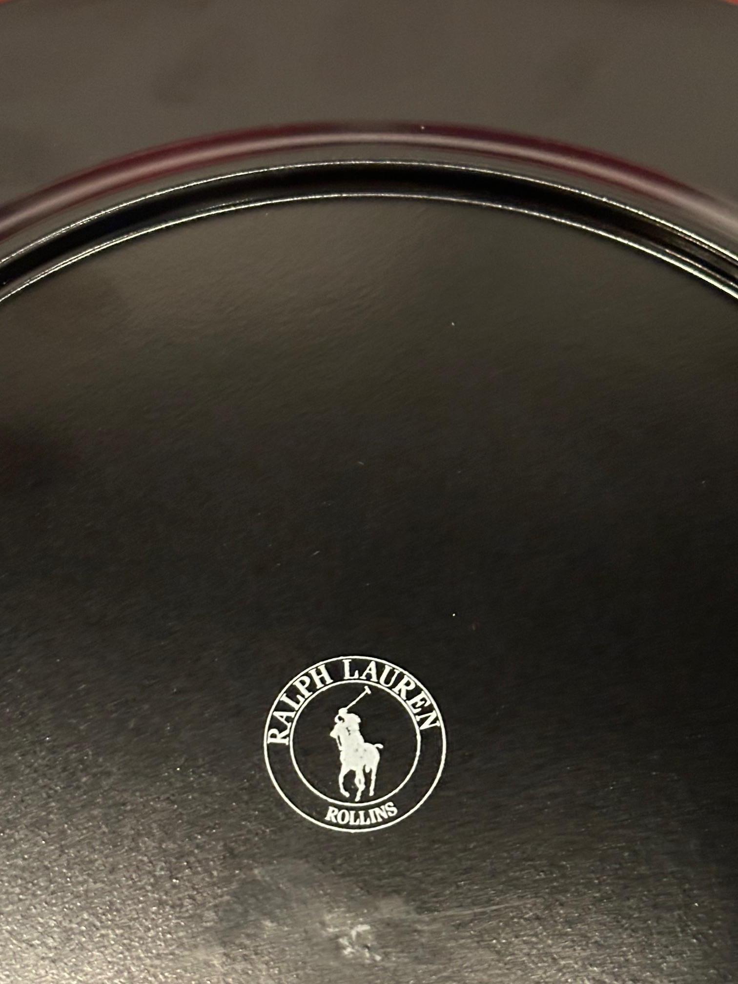 Set of 6 Ralph Lauren Leather Wrapped Charger Plates 1