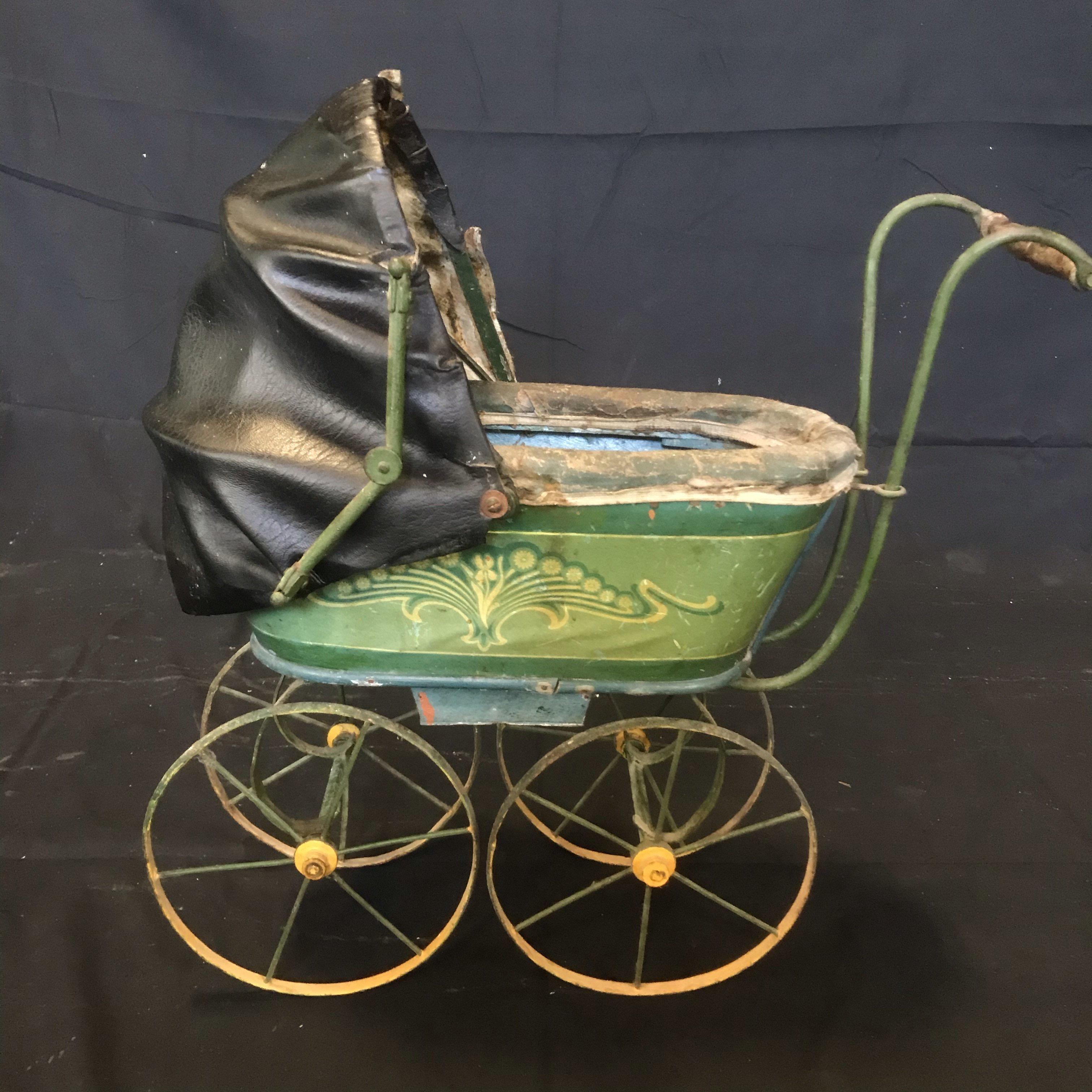 Set of 6 Rare French 19th Century Antique Doll Carriages For Sale 2