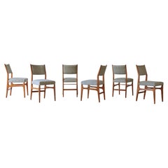 Ensemble de 6 rares chaises à manger Gio Ponti 602 pour Cassina:: Italie:: années 1950