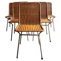 Set of 6 rattan chairs by Carlo Hauner, Brazilian, 1955