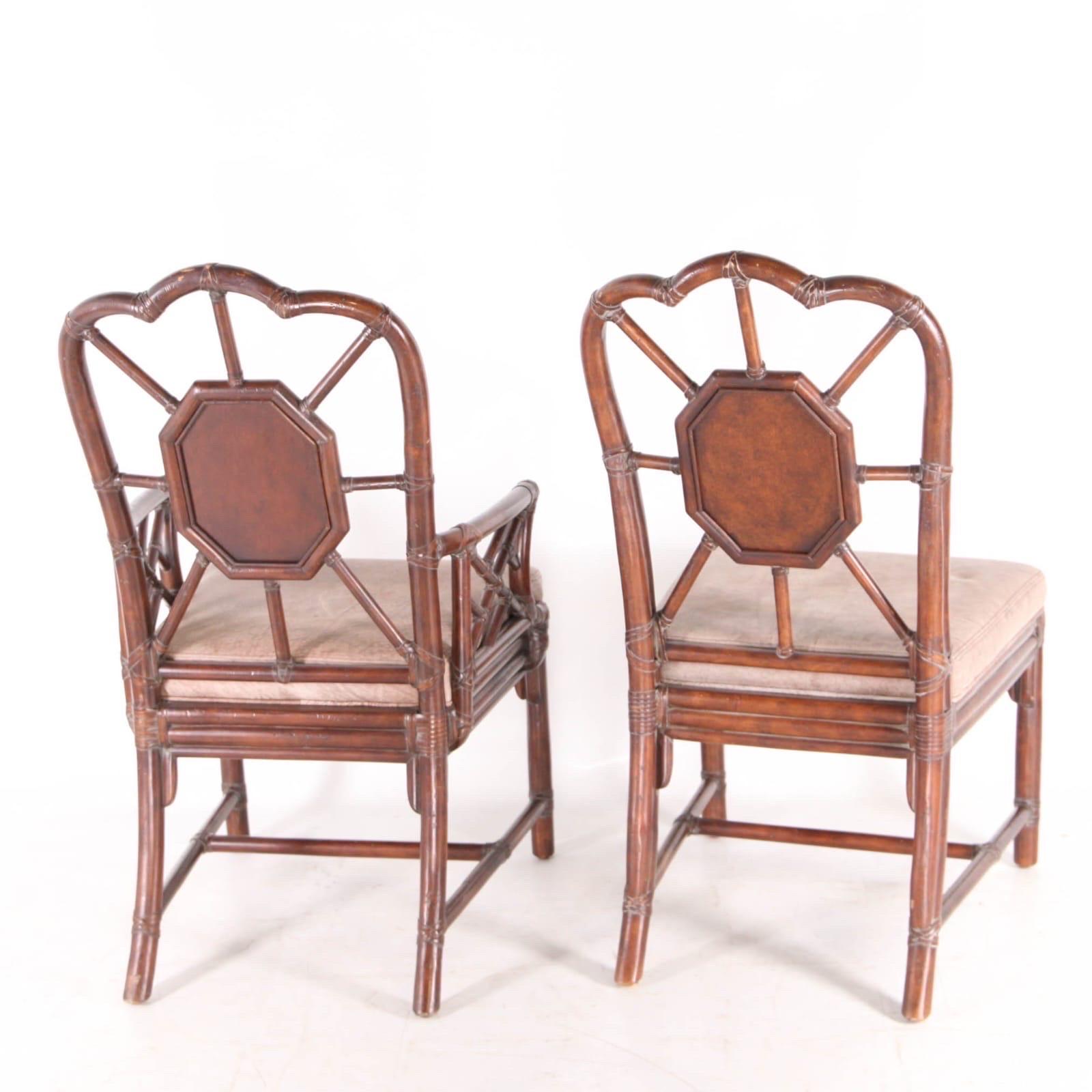 Ensemble de 6 chaises en rotin en vente 5