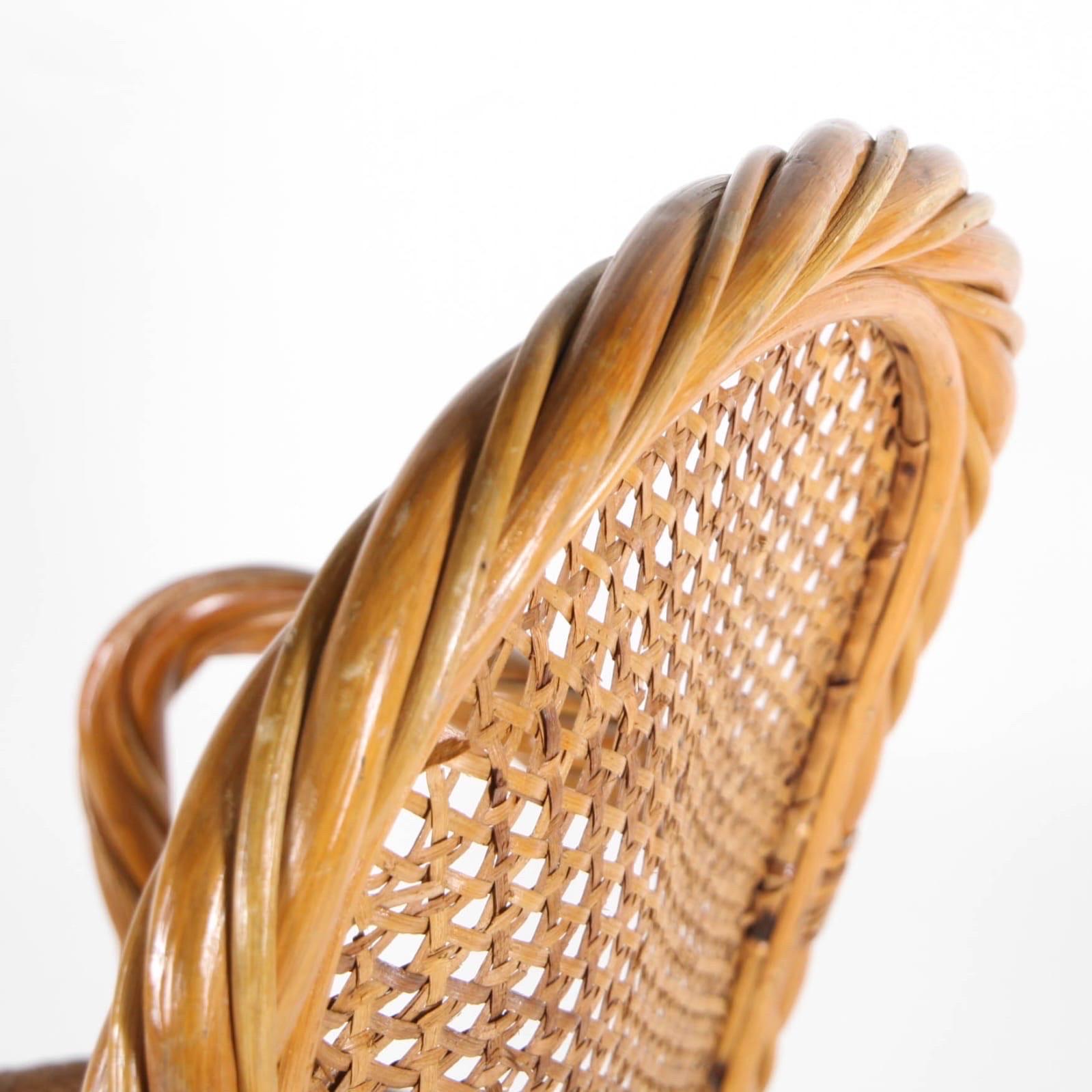 Set di 6 sedie in rattan in vendita 5