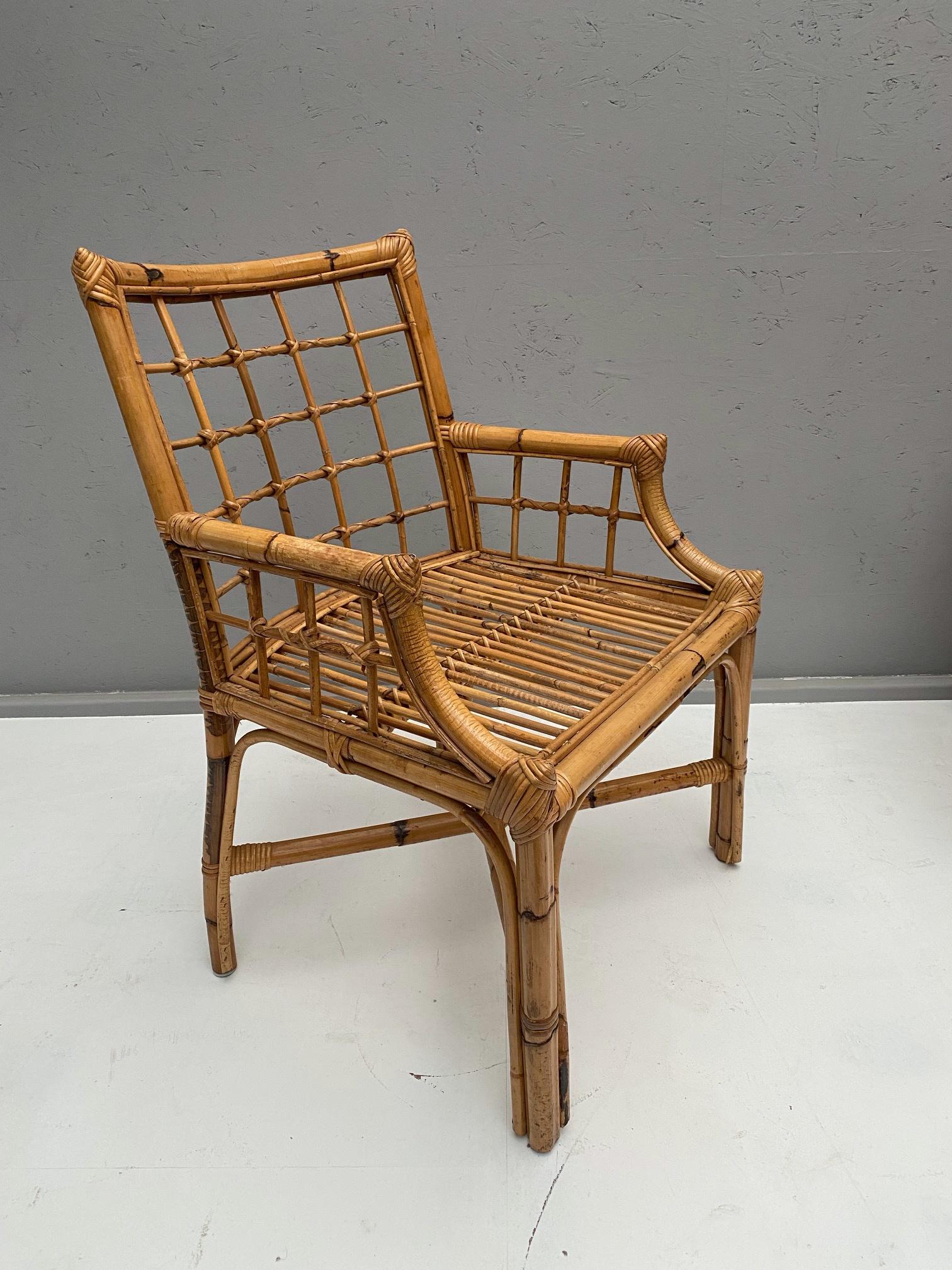 Set of 6 Rattan Chairs In Good Condition In Brussels, BE