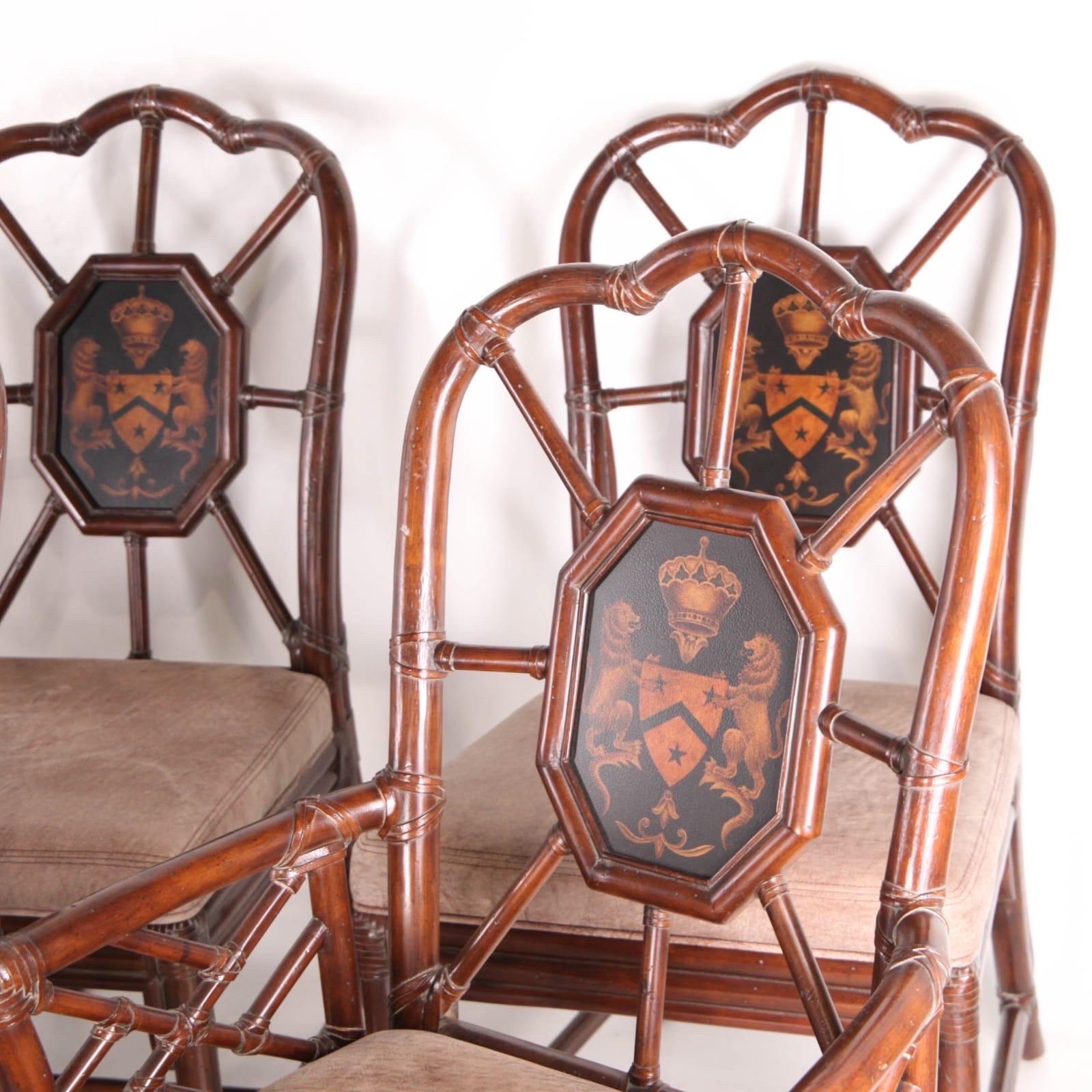 Ensemble de 6 chaises en rotin en vente 1