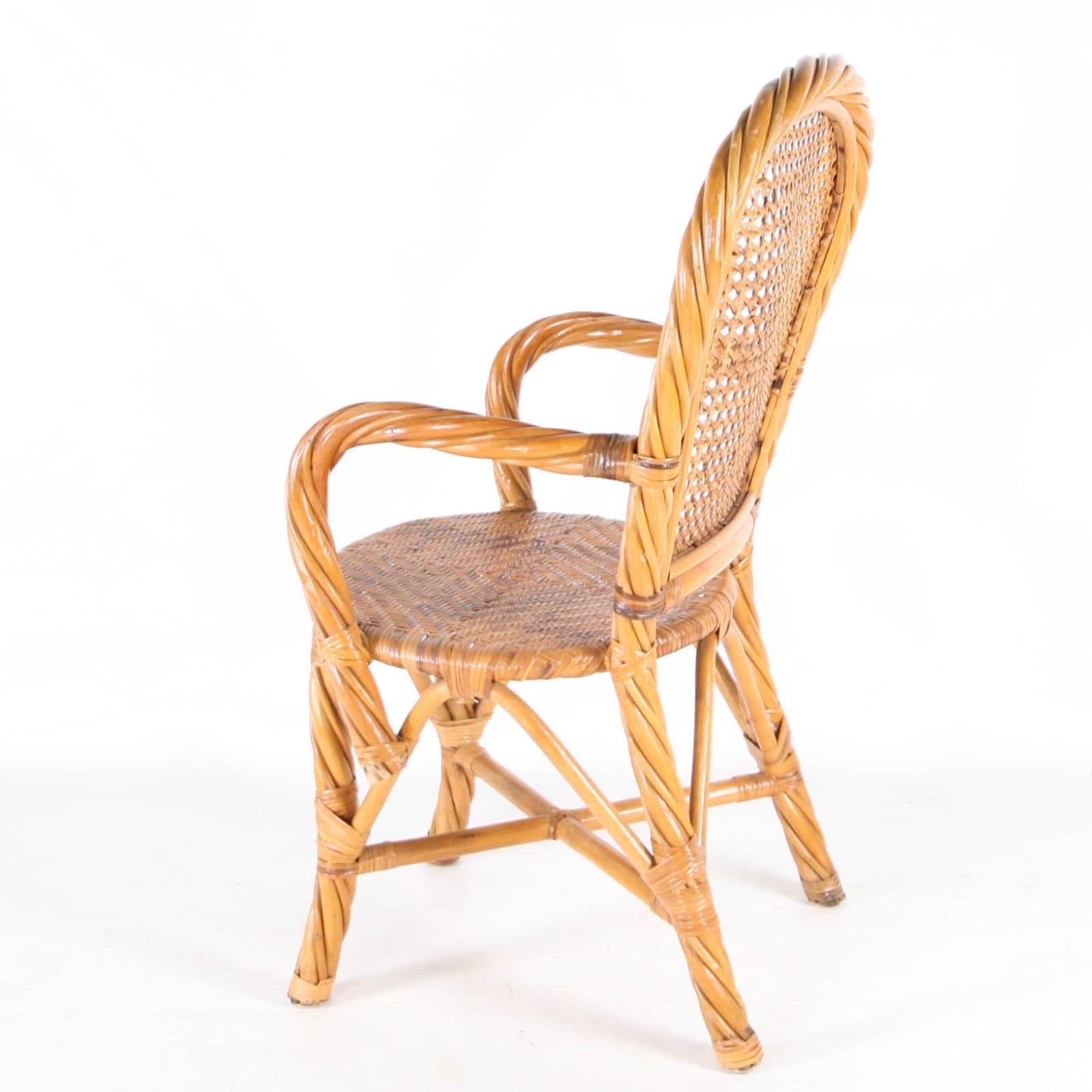 Set di 6 sedie in rattan in vendita 3