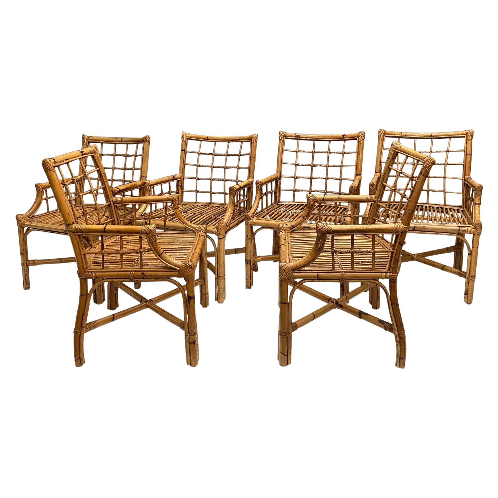 Set of 6 Rattan Chairs