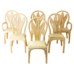 Set of 6 Rattan Dining Chairs by Vivai del Sud