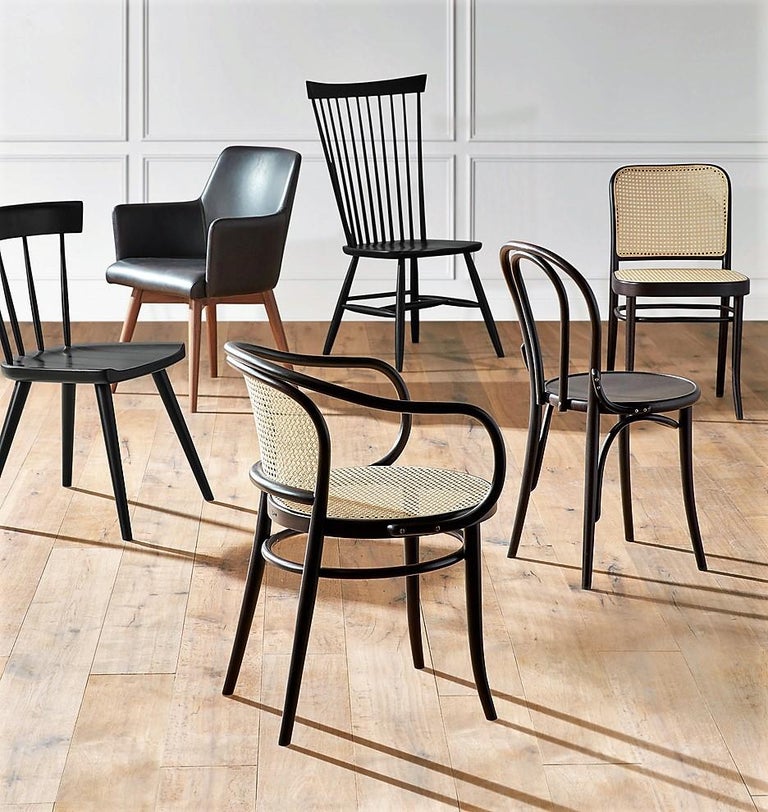 Set of 6 Rattan Dining Chairs in Dark Wenge For Sale at 1stdibs