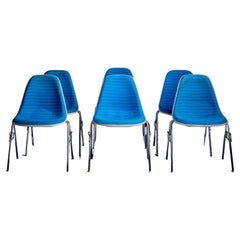 Set of 6 Ray & Charles Eames Side Chairs in Alexander Girard for Herman Miller