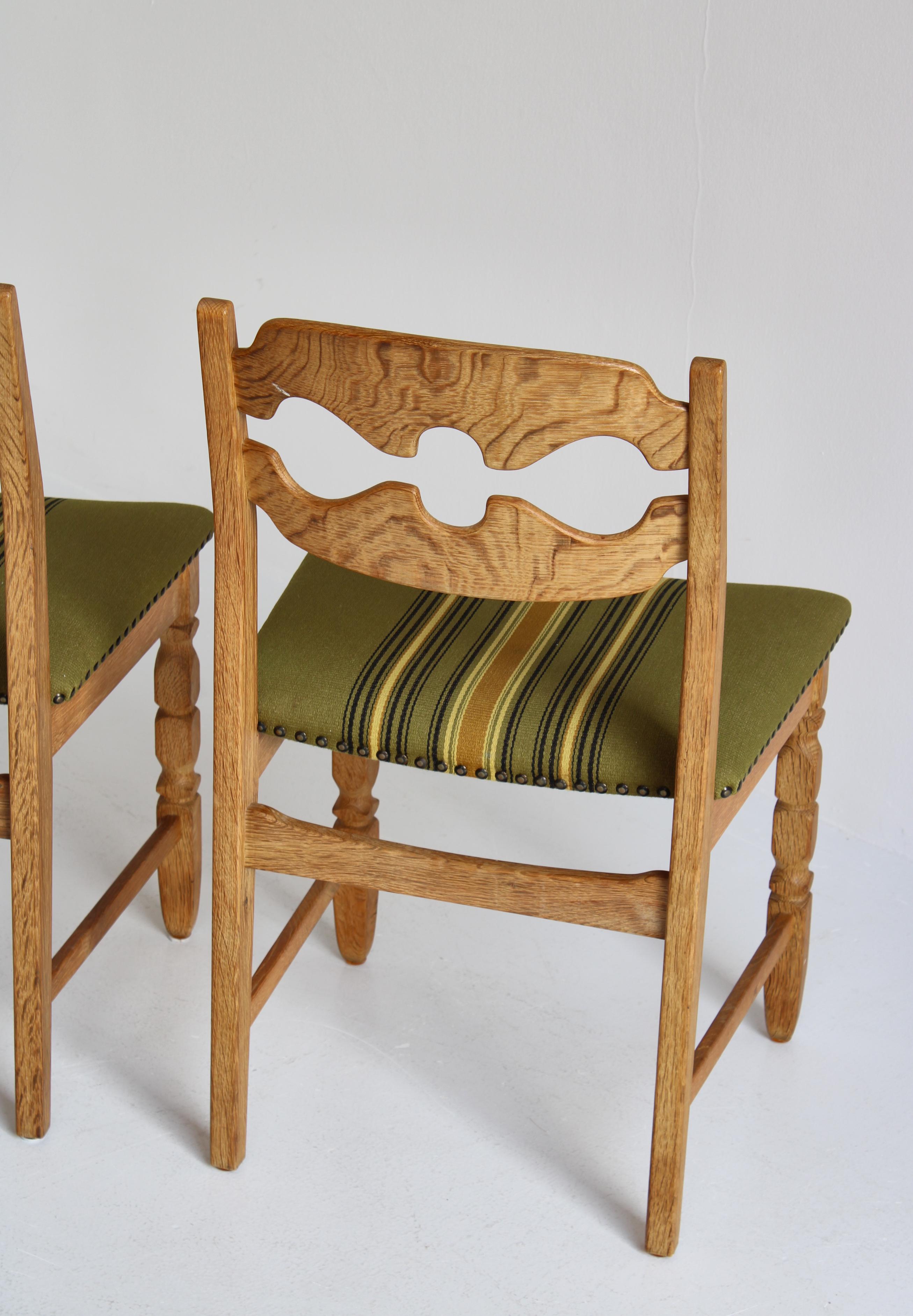 Set of 6 Razor Blade Dining Chairs in Quartersawn Oak by Henry Kjærnulf, Denmark 8