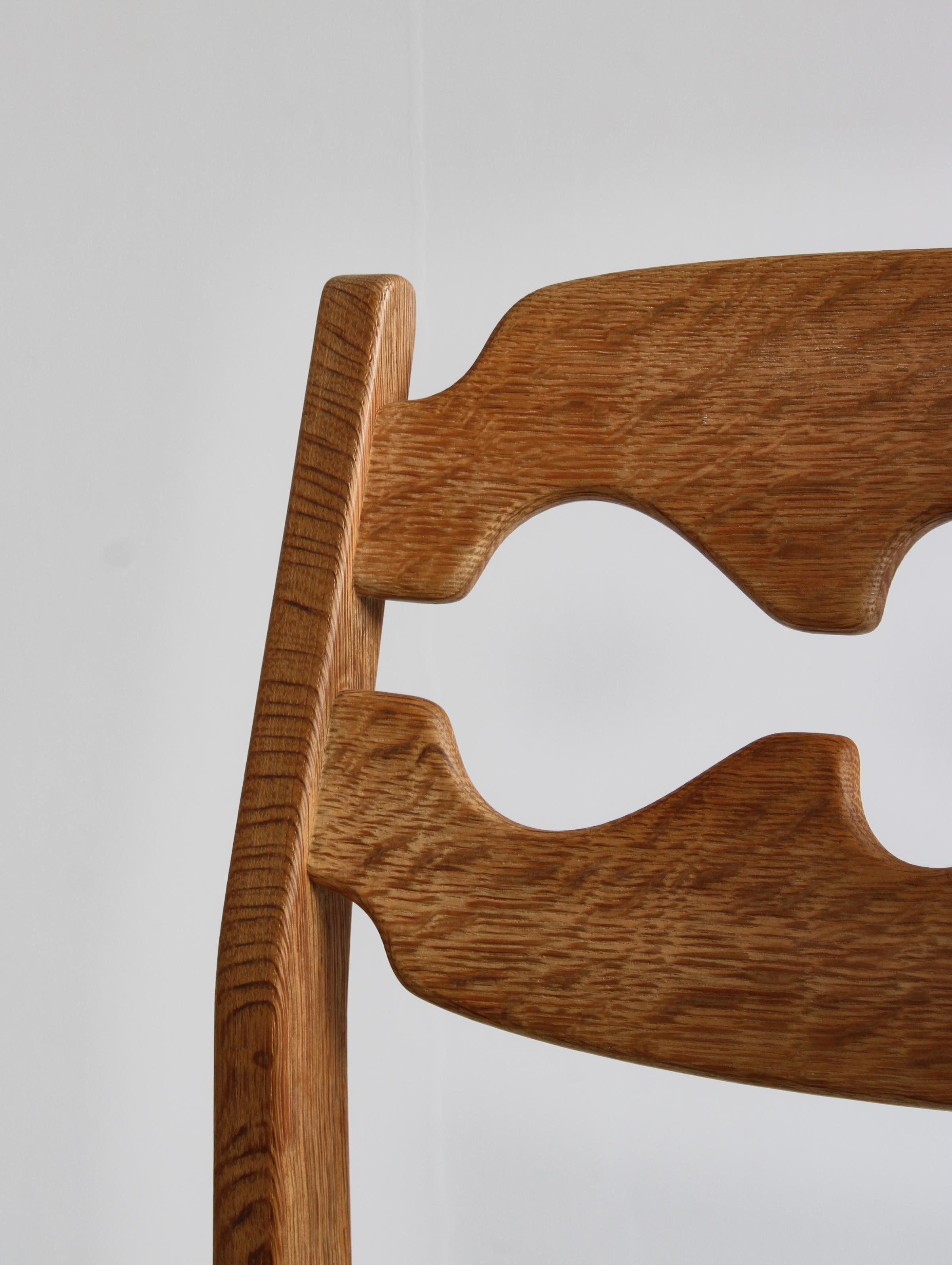 Set of 6 Razor Blade Dining Chairs in Quartersawn Oak by Henry Kjærnulf, Denmark 10