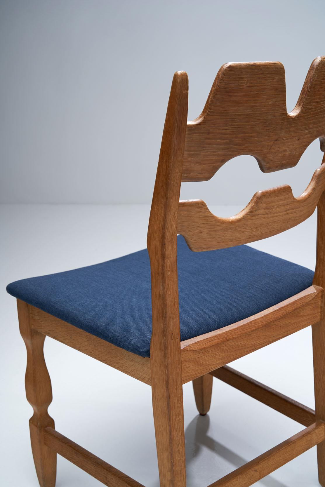 Mid-20th Century Set of 6 Razorblade Dining Chairs by Henning Kjaernulf, Denmark, 1960s