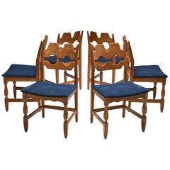 Set of 6 Razorblade Dining Chairs by Henning Kjaernulf, Denmark, 1960s