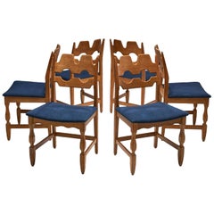 Set of 6 Razorblade Dining Chairs by Henning Kjaernulf, Denmark, 1960s