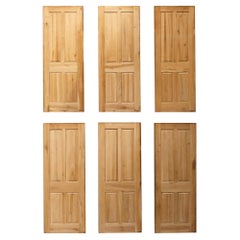 Set of 6 Reclaimed 4-Panel Oak Interior Doors
