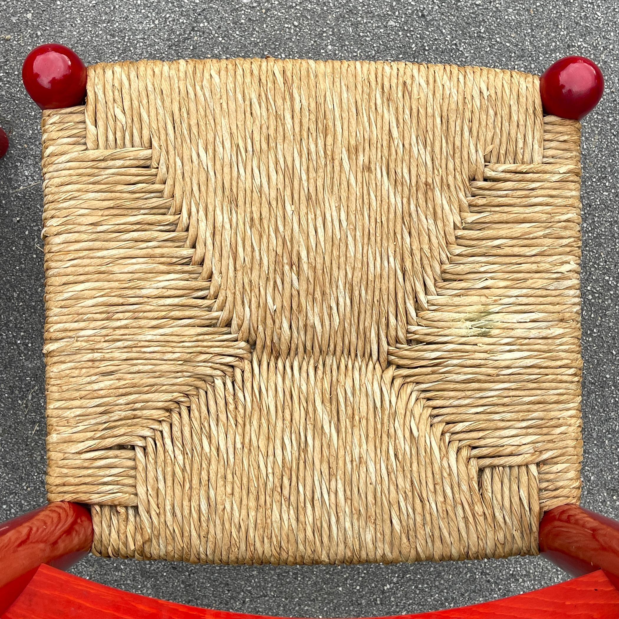 Juego De 6 Sillas Rojas mod. Padova By Hank Lowenstein, Italia Años 70 en venta 7
