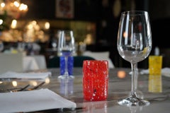 Set of 6 Red Handmade Unique Goto Murano Drinking Glasses