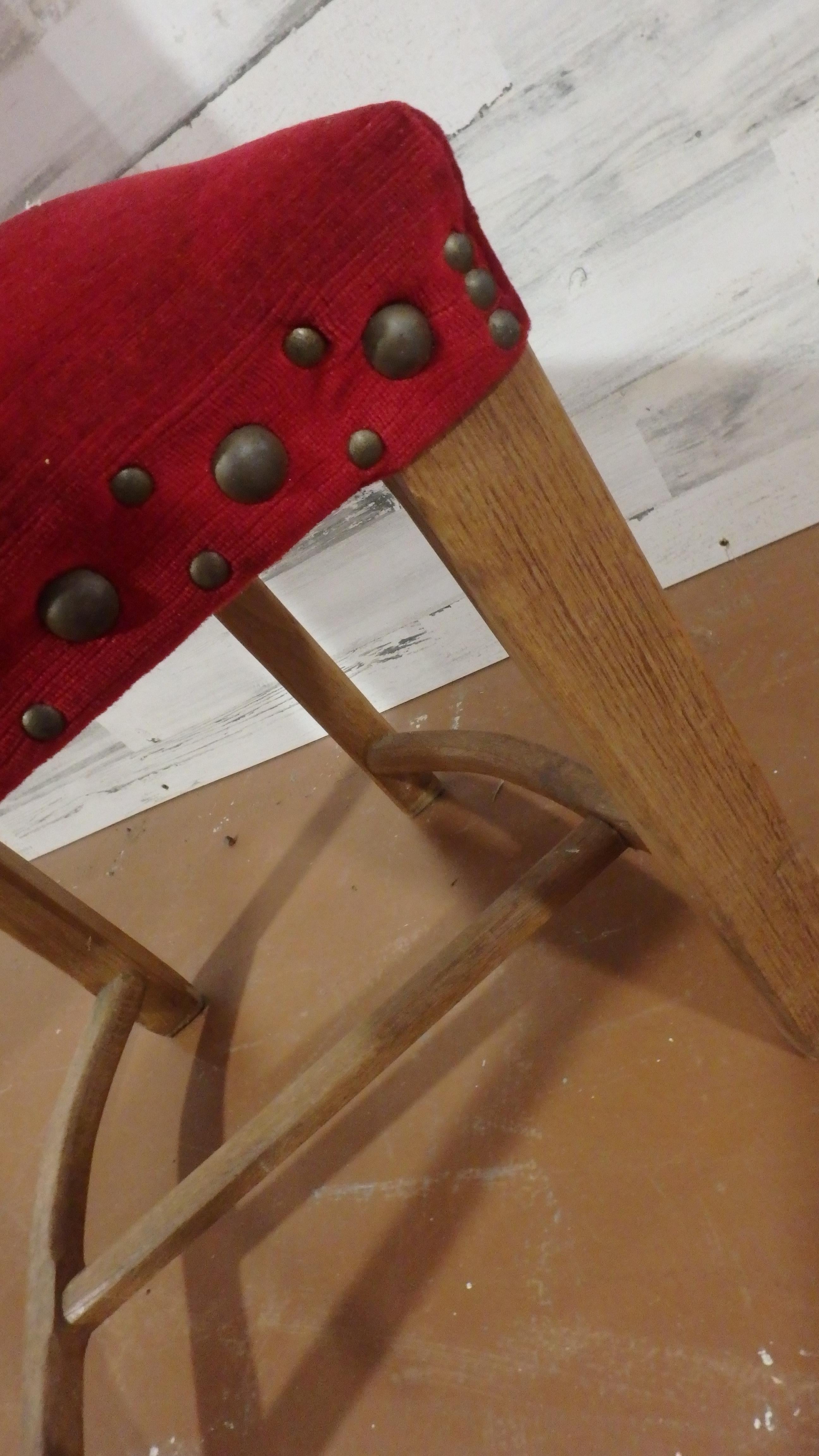 Modern Set of 6 Red Velvet Chairs Amsterdam For Sale