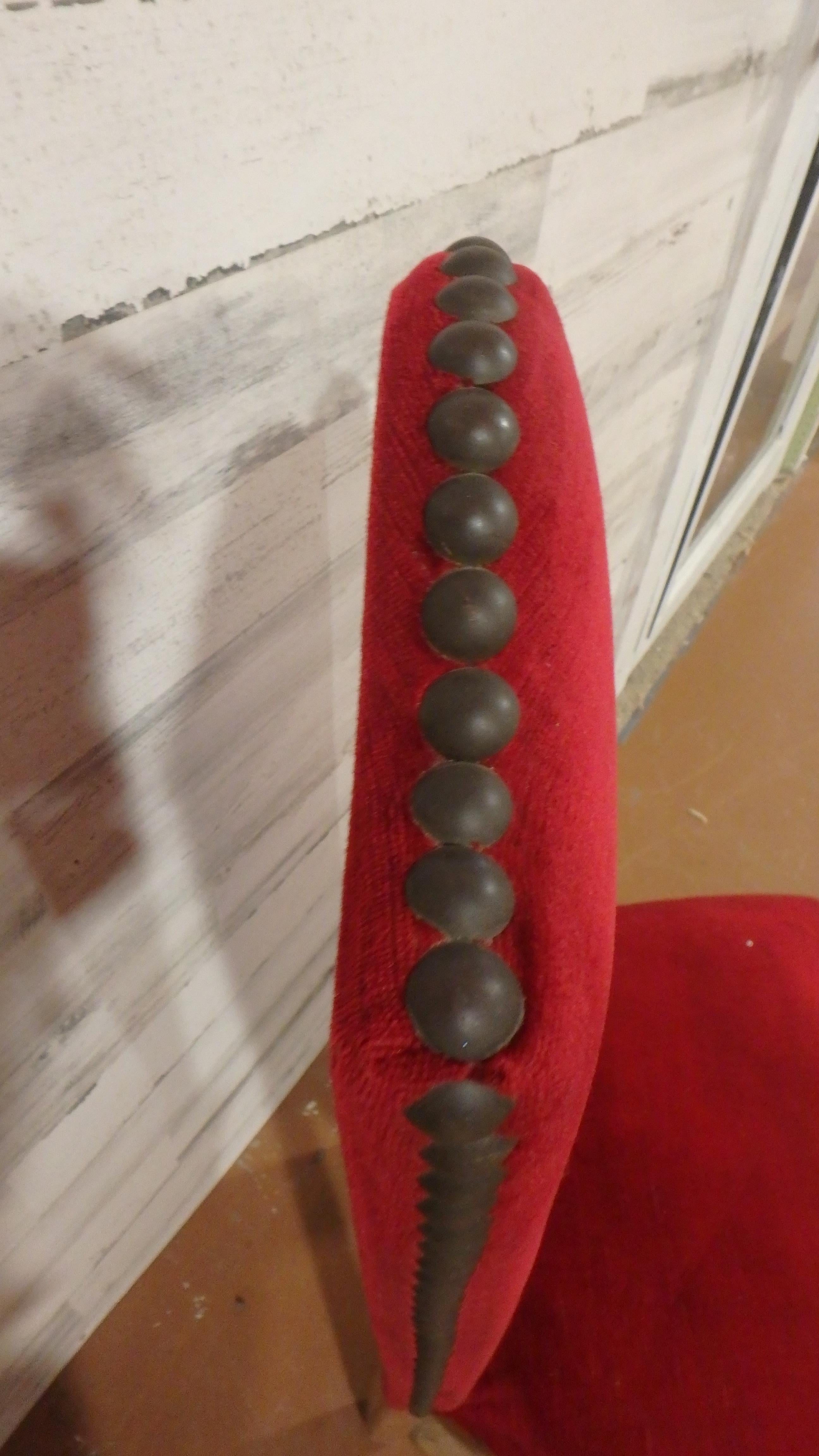 Dutch Set of 6 Red Velvet Chairs Amsterdam For Sale