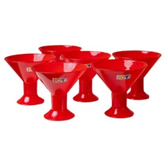 Set of 6 Red Vintage Drinking Glasses – Joy by Leonardo, 1980s