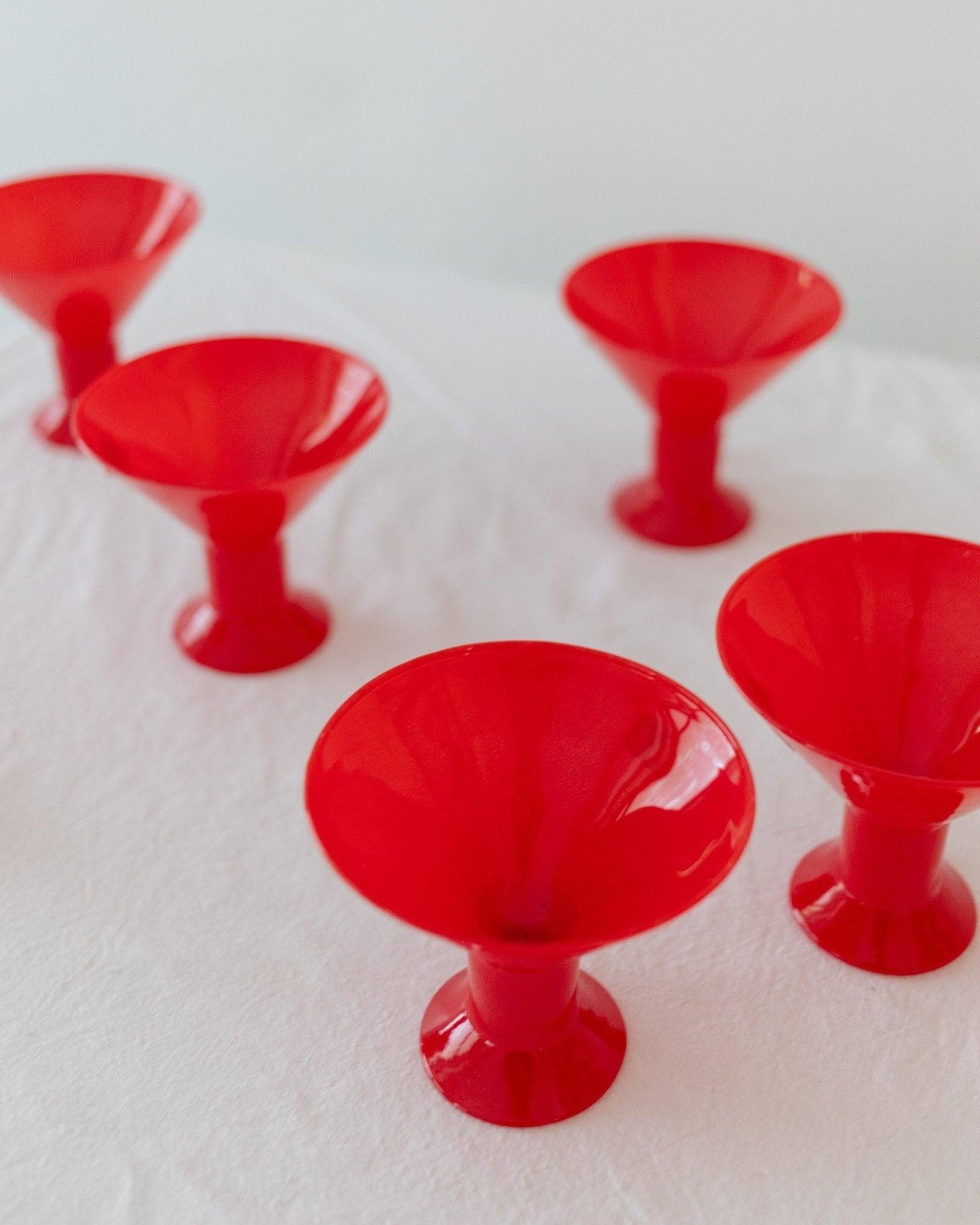 Ensemble de 6 verres à boire rouges Vintage - Joy by Leonardo, 1980 Bon état - En vente �à Montecalvoli, IT