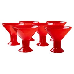 Set of 6 Red Vintage Drinking Glasses – Joy by Leonardo, 1980s