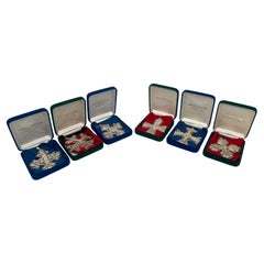 Set of 6 Reed & Barton Sterling Silver Cross Ornaments 1998-2003