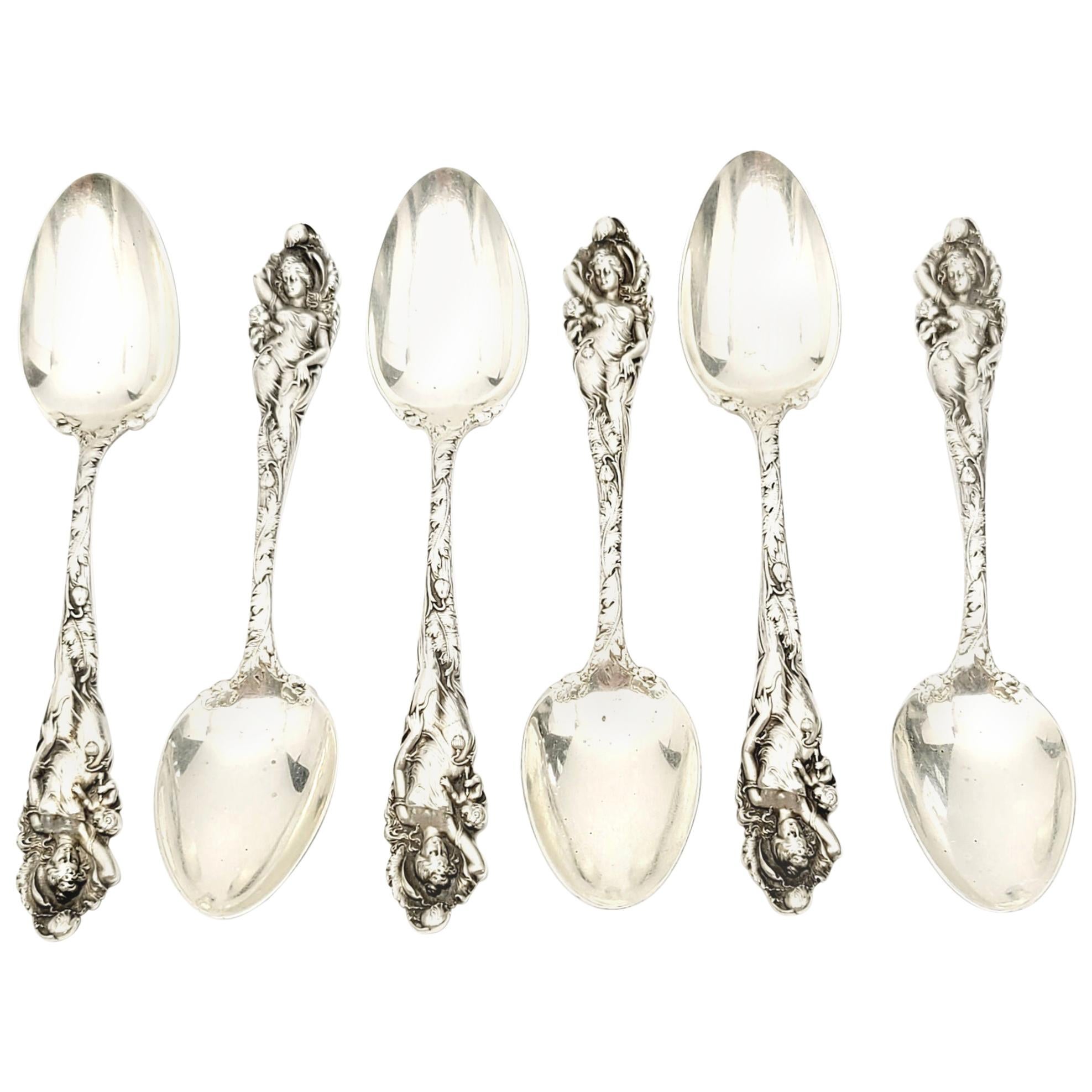 Set of 6 Reed & Barton Sterling Silver Love Disarmed Youth Spoons