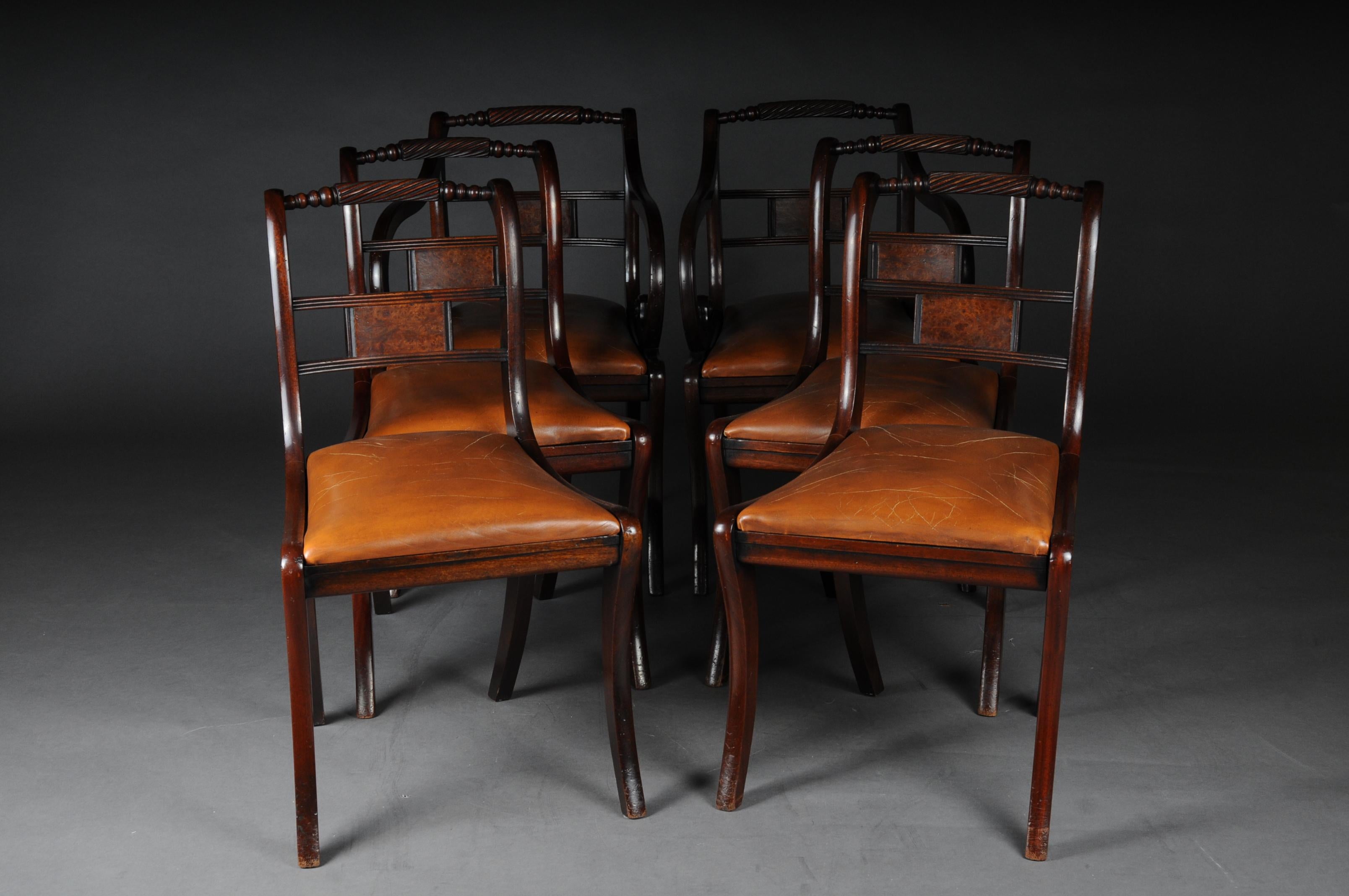 Set of 6 Regency English Chairs or Armchairs, 20th Century 16
