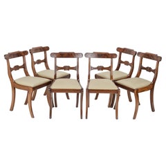 Antique Set of 6 Regency Mahogany Bar Back Dining Chairs Sabre Legs c1820 (George III IV