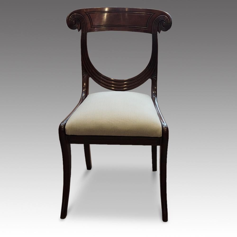 Early 19th Century Set of 6 Regency Mahogany Dining Chairs