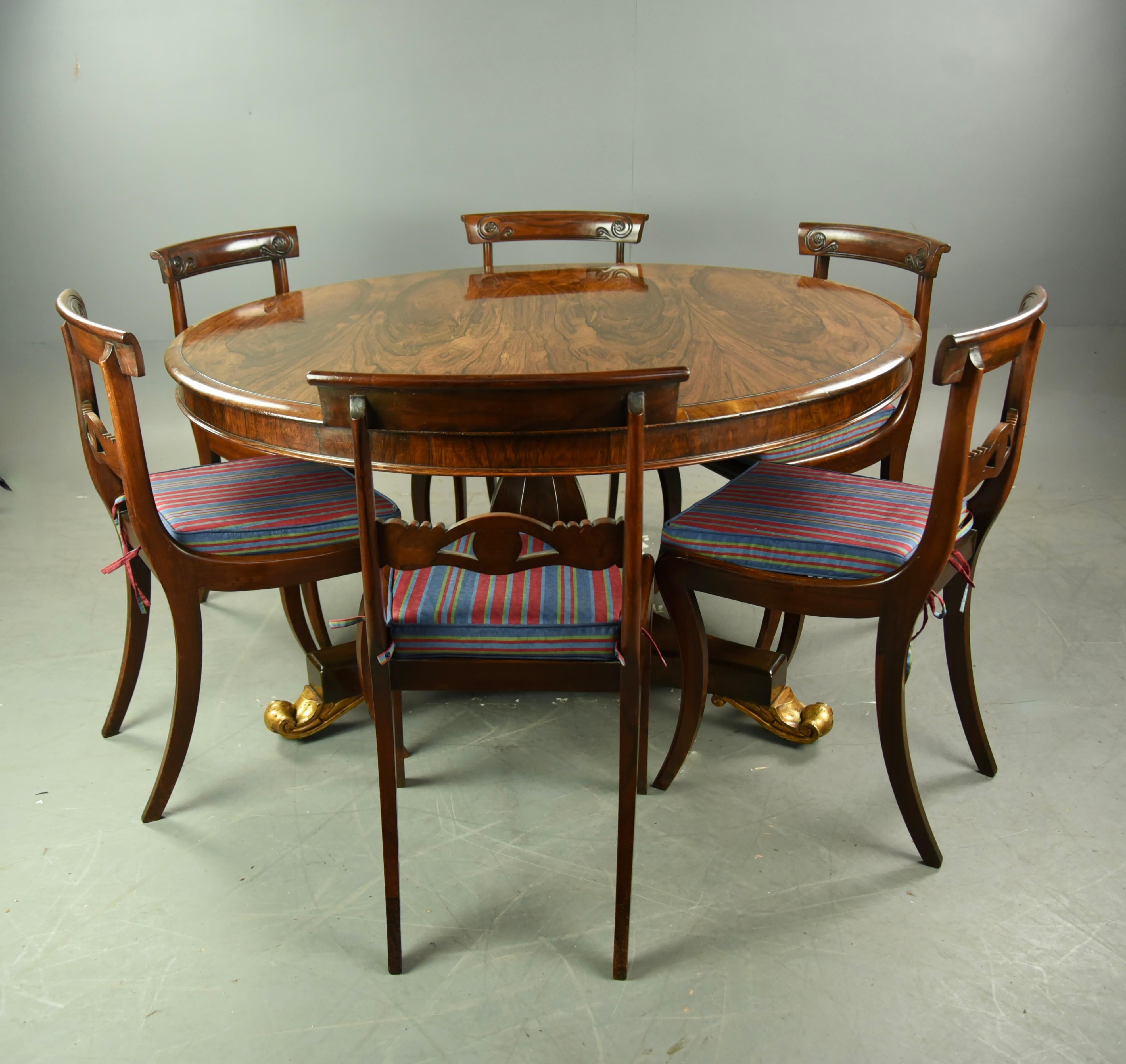 Set of 6 Regency Rosewood dining chairs  6