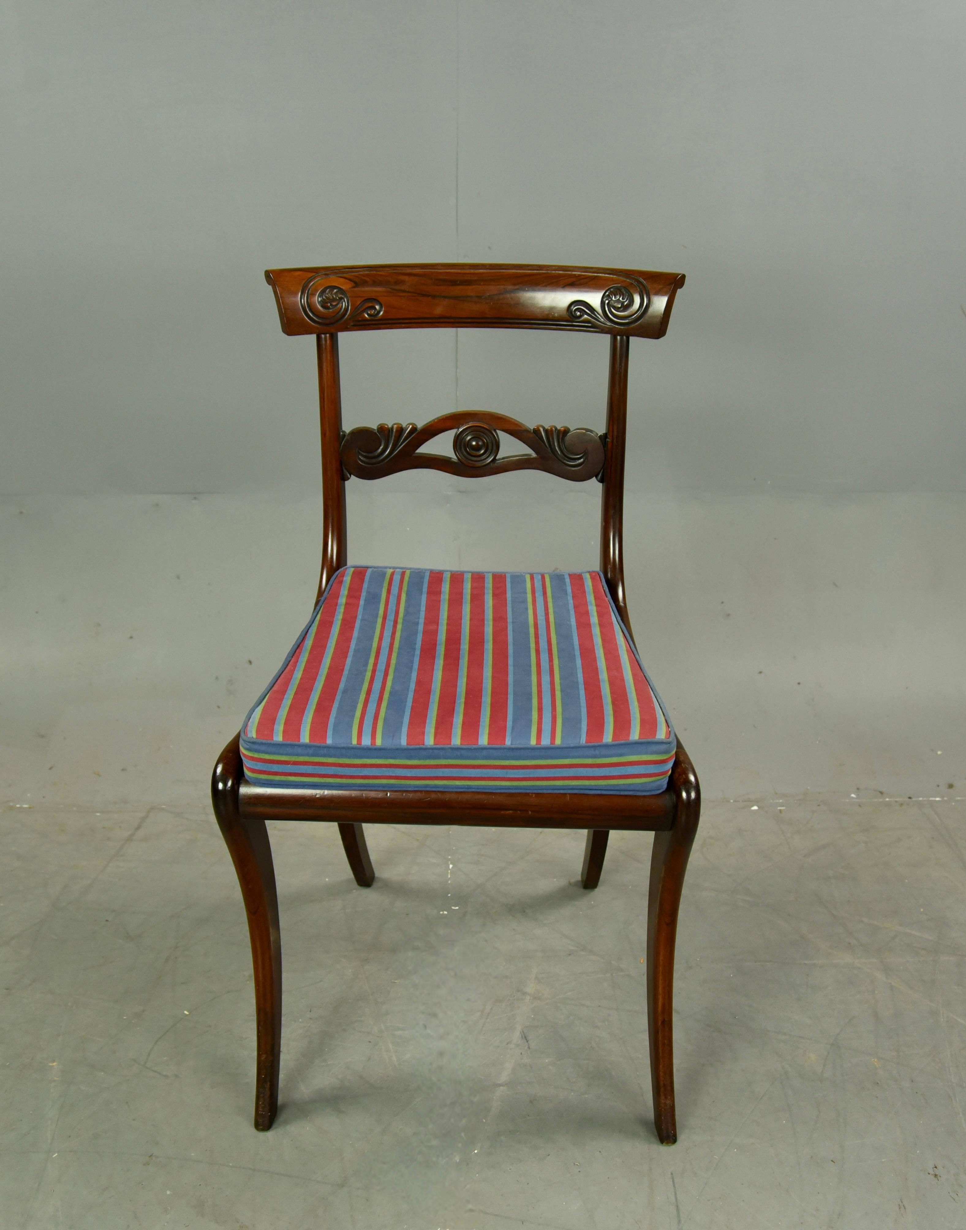Early 19th Century Set of 6 Regency Rosewood dining chairs 