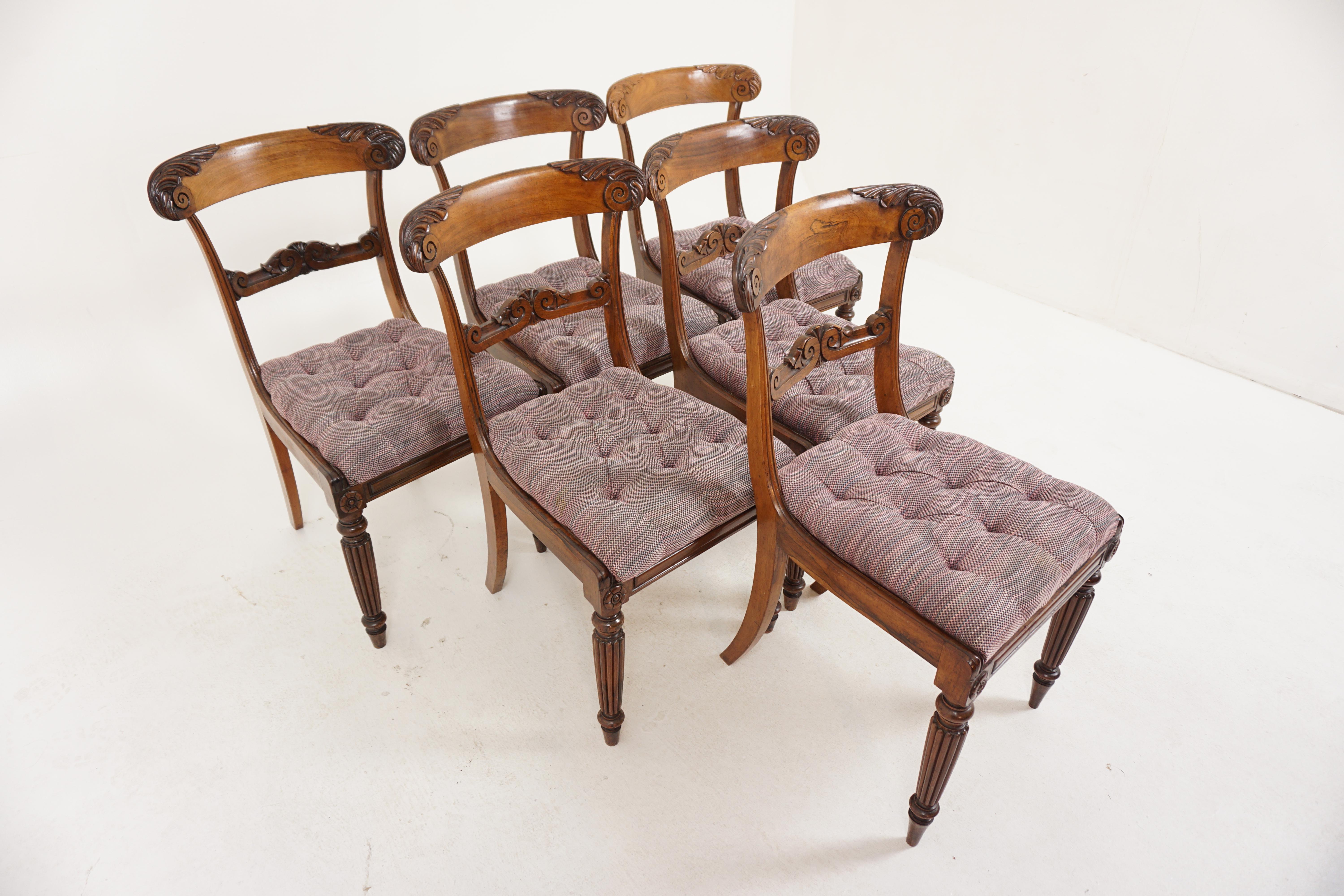 Scottish Set of 6 Regency Wood Dining Chairs Lift-up Seats, Scotland 1830, H594 For Sale
