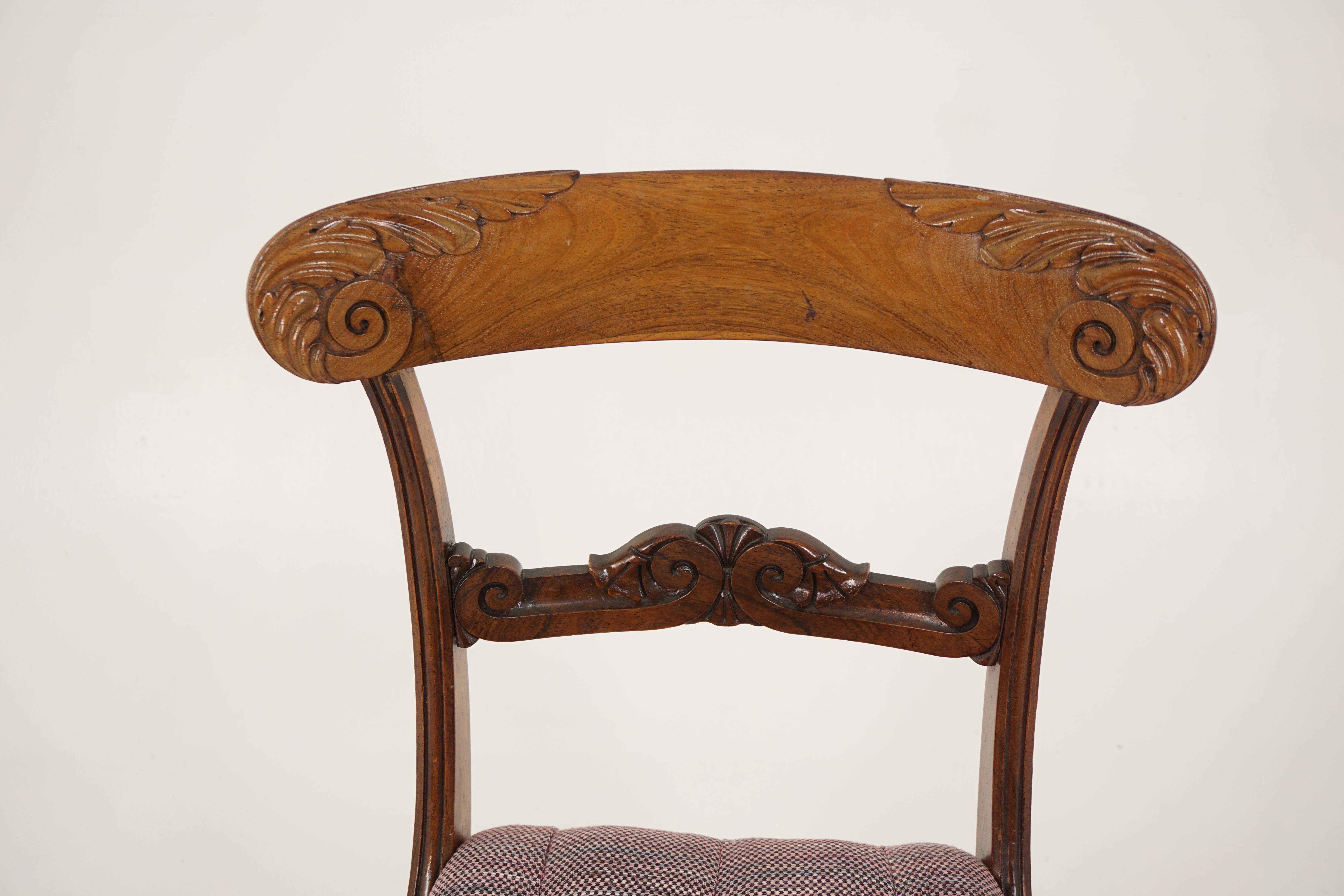 Mid-19th Century Set of 6 Regency Wood Dining Chairs Lift-up Seats, Scotland 1830, H594 For Sale