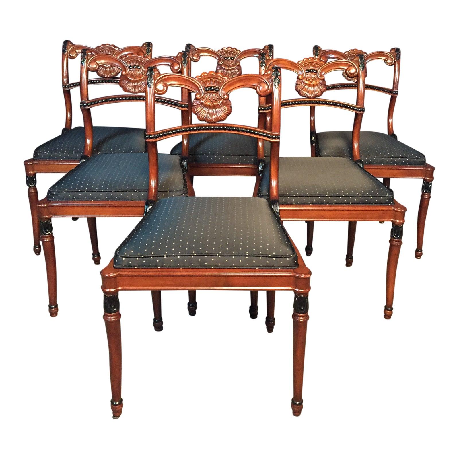 Set of 6 Regency Style Dining Room Chairs
