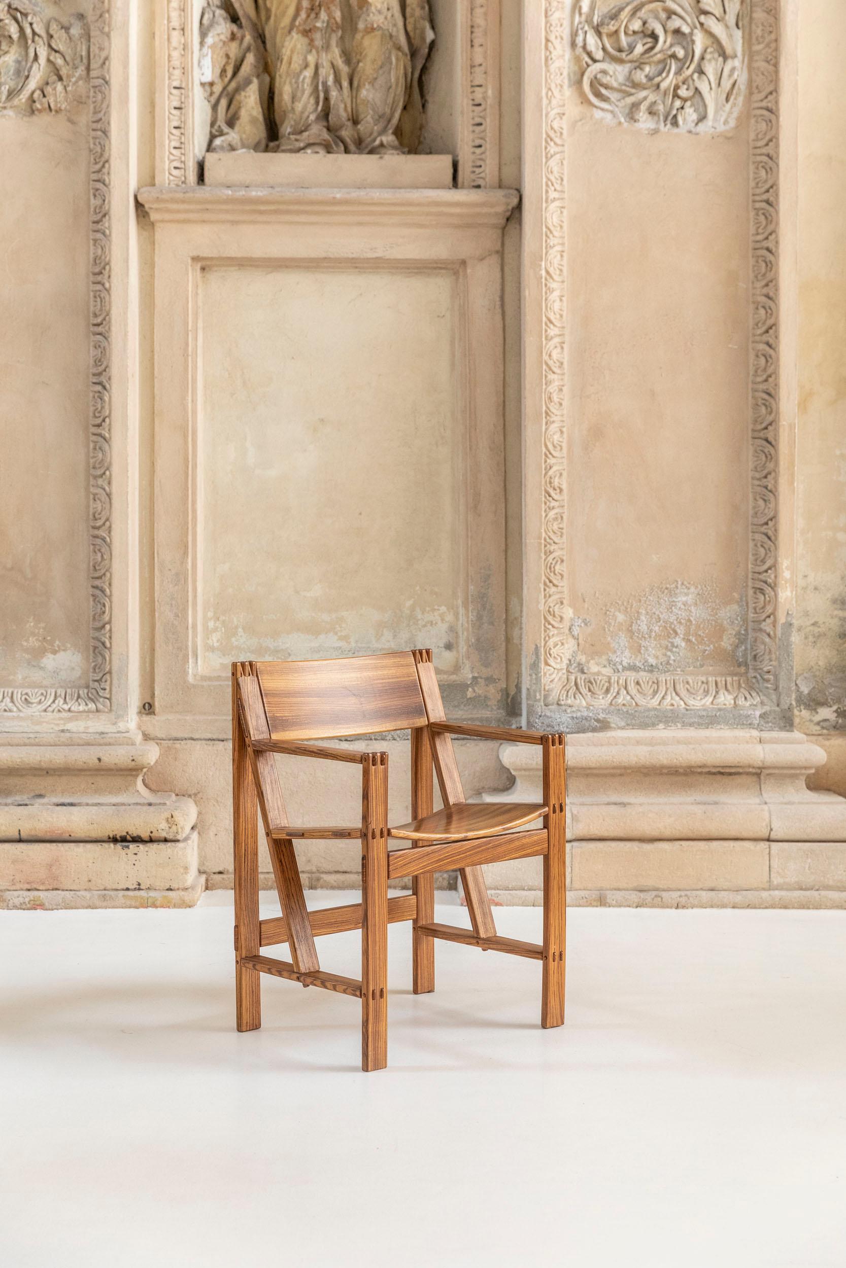 Wood Set of 6 Regina Chairs by Giuseppe Rivadossi 