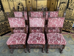 Set di 6 sedie in stile rinascimentale